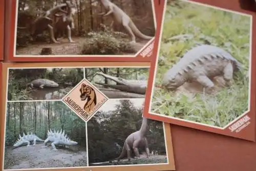 neun alte Karten mit Dinosauriern - Saurierpark Kleinwelka - 80-90er Jahre ?