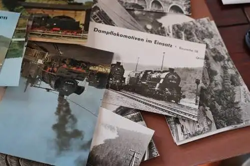 74 alte Karten mit Dampflokomotiven DDR - 70-90er Jahre ???