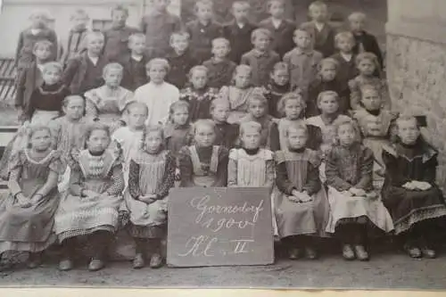 tolles altes Klassenfoto - Schulklasse gemischt Gornsdorf Sachsen 1900