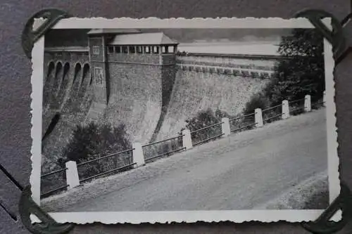 zwei tolle alte Fotos - Edersee Sperrwerk - 20-30er Jahre