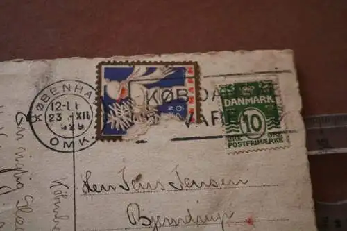 tolle alte Künsterlkarte - Dänemark  Flugzeug - Gladelig Jul  1929 