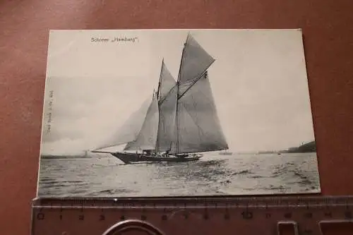tolle alte Karte Segelschiff - Schoner Hamburg 