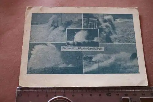 tolle alte Karte - Sturmflut Westerland-Sylt   1949
