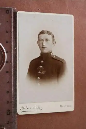 tolles altes CDV Foto - Portrait eines Soldaten - Bautzen