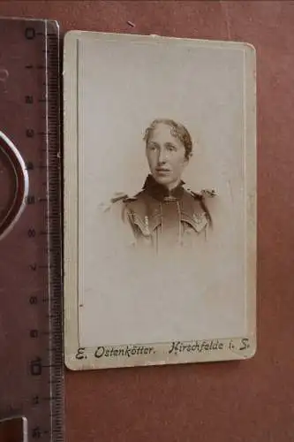 tolles altes CDV Foto - Portrait einer Frau - Hirschfelde i.S.