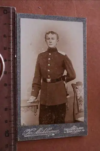 tolles altes CDV Foto - Portrait eines Soldaten - Neubreisach