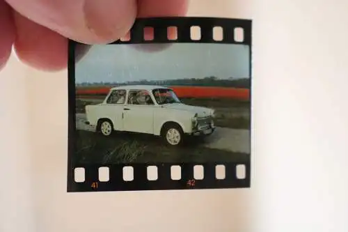 tolles altes Farbdia -  Oldtimer Trabant , Trabbi