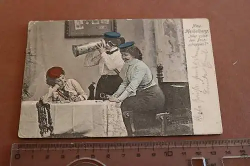 tolle alte Karte - Neu-Heidelberg - Frauen als Burschen nach Mensur  1905