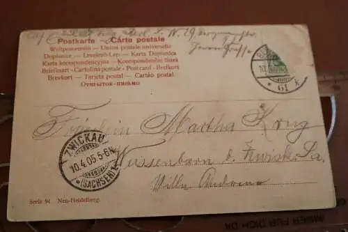 tolle alte Karte - Neu-Heidelberg - Frauen als Burschen nach Mensur  1905