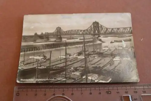 tolle alte Karte - Rheinbrücke - Duisburg Ruhrort Homberg 1939