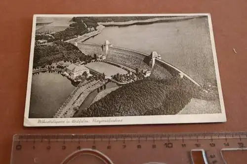 tolle alte Karte - Möhnetalsperre in Westfalen - 40-50er Jahre 