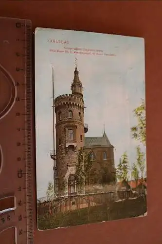 tolle alte Rucksackkarte - Karlsbad mit zehn kleinen Ansichten
