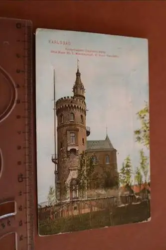 tolle alte Rucksackkarte - Karlsbad mit zehn kleinen Ansichten 