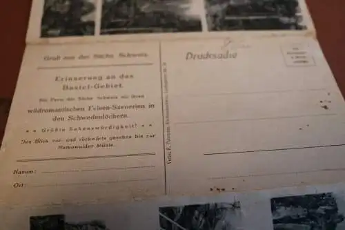 tolle alte Karte mit Ansichten der Sächsischen Schweiz - 1920-30 ???