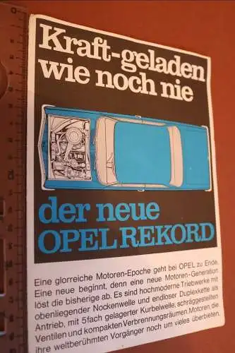 tolles altes Werbeblatt Opel Rekord Modelle z L, L-6  60-70er Jahre ??