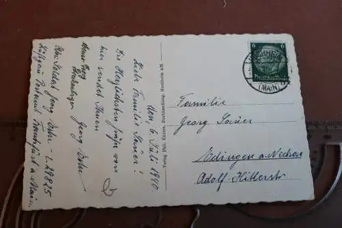 tolle alte Karte -  Ansicht Hochheim a.M. 1940