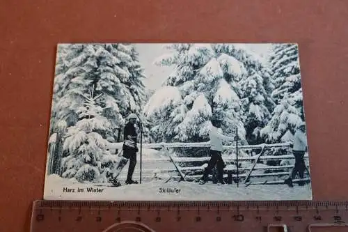tolle alte Karte -  Harz im Winter - Skiläufer - 1917