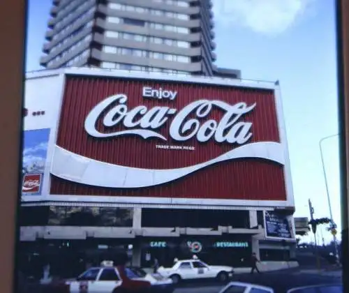 tolles altes Farbdia - Amerika Coca Cola Werbung - 1985