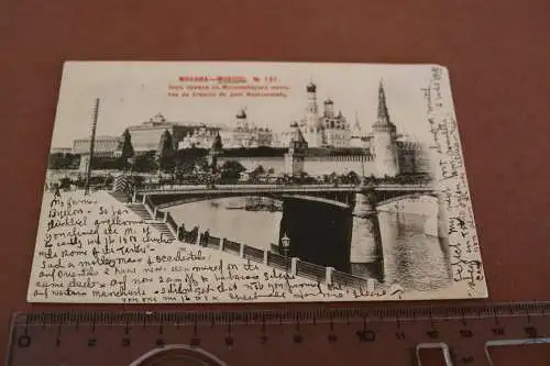 tolle alte Karte - Moskau Blick auf den Kreml -  1902