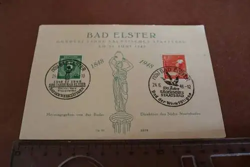 alte Ganzsache - Bad Elster 100 Jahre Staatsbad -1948