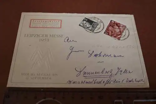 alter Briefumschlag - Ersttagsbrief - Leipziger Messe 1953