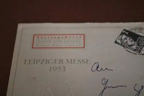 alter Briefumschlag - Ersttagsbrief - Leipziger Messe 1953