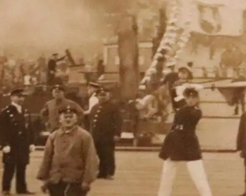 tolles altes Foto - Einweihung einer Fähre ??  1900-1920 ??? Ort ???