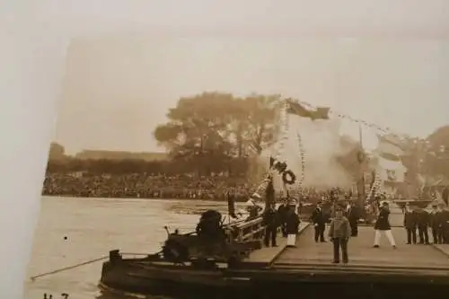 tolles altes Foto - Einweihung einer Fähre ??  1900-1920 ??? Ort ???