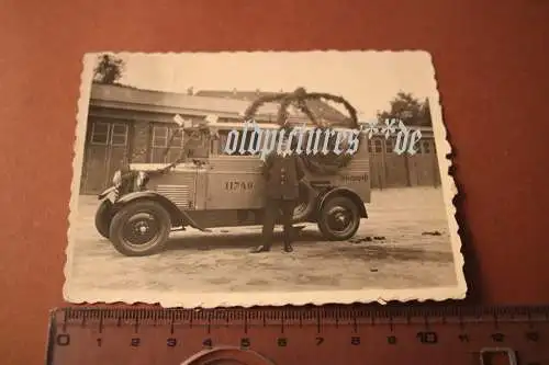 tolles altes Foto - Geschmücktes Postauto der Reichspost - 20-30er Jahre