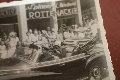 zwei tolle alte Fotos - Staatsbesuch in Ulm 50-60er Jahre Mercedes Cabrio