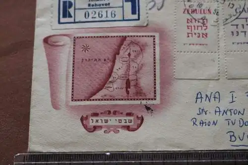tolle alte Ganzsache - Umschlag  Luftbrief aus Israel - 1956