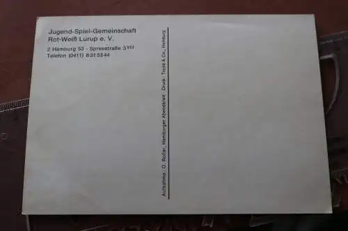 tolle alte Karte -Jugend-Spiel-Gemeinschaft - Rot-Weiß Lorup e.V.  Hamburg 