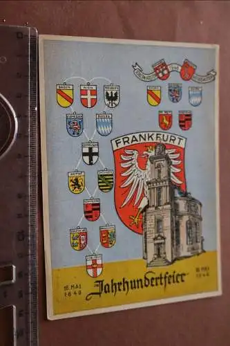 tolle alte Karte - Wappen - Frankfurt a.M. Jahrhundertfeier 1948 Sonderstempel