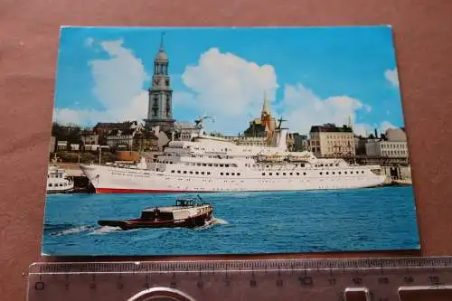 tolle alte Karte - Hamburger Hafen mit Schiff Wappen von Hamburg 