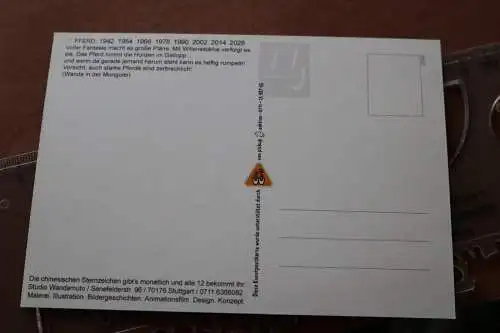 tolle alte Karte - chinesische Sternzeichen - Pferd 