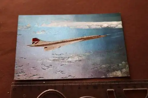 tolle alte Karte - Glitzerkarte Flugzeug  Supersonic Concorde 10 Jahre 1979 