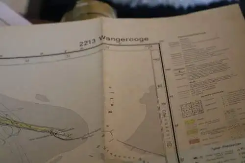 tolle topographische Karte Wangerooge 1960