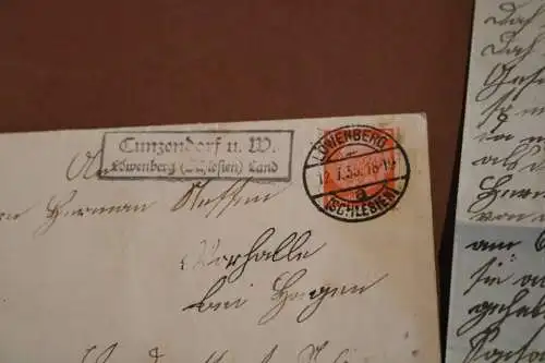 toller alte Briefumschlag und Brief Cunzendorf unterm Walde Schlesien 1933 u 36