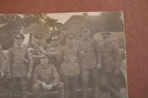 tolles altes Foto - Gruppe Soldaten mit Fahrzeug Papendorf 1926 Reichswehr