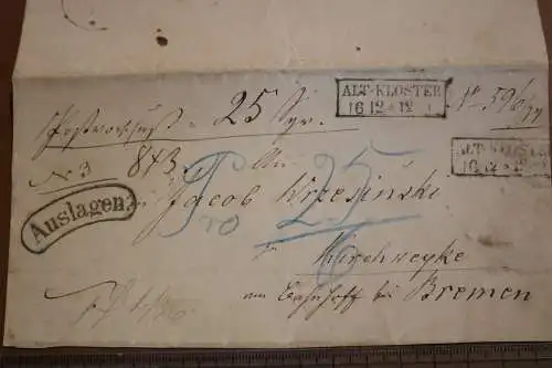 Sehr alter Umschlag ? Blatt - Wachssiegel - Alt-Kloster 