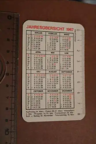 alter Taschenkartenkalender Spezialgeschäft Sigmund Nürnberg 1967
