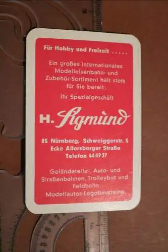 alter Taschenkartenkalender Spezialgeschäft Sigmund Nürnberg 1967