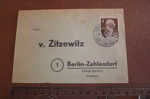 Alte Ganzsache Briefumschlag v. Zitzewitz Berlin Zehlendorf 50er Jahre