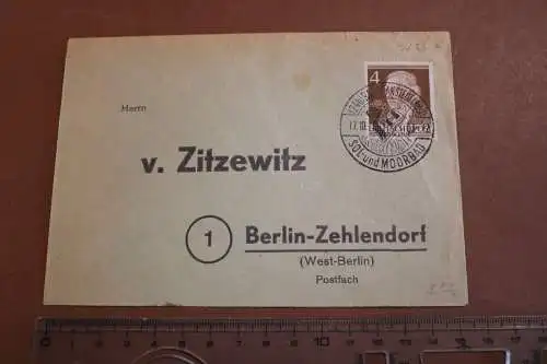 alte Ganzsache Briefumschlag v. Zitzewitz Berlin Zehlendorf 50er Jahre 