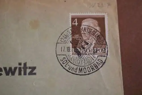 alte Ganzsache Briefumschlag v. Zitzewitz Berlin Zehlendorf 50er Jahre