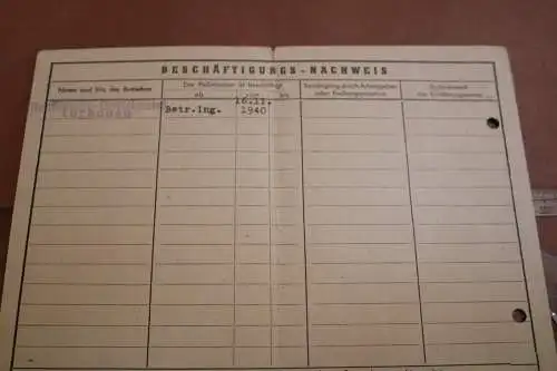 alter Arbeits-Pass 1948 - Reichsbahn Betriebs Ingenieur
