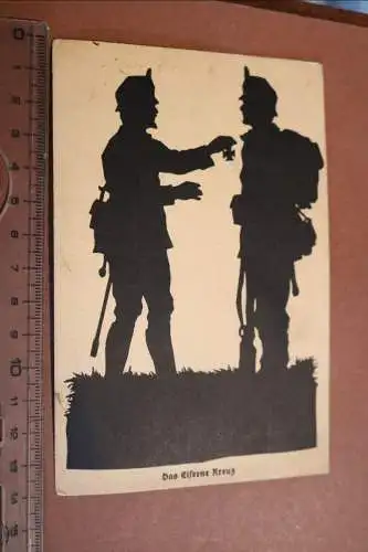 tolle alte Feldpostkarte - Verleihung EK - Jäger Regiment - Silhouettenkarte