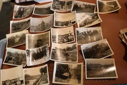 90 Fotos eines Soldaten - Frankreich,  Abrüstplatz, Helme Gefangene