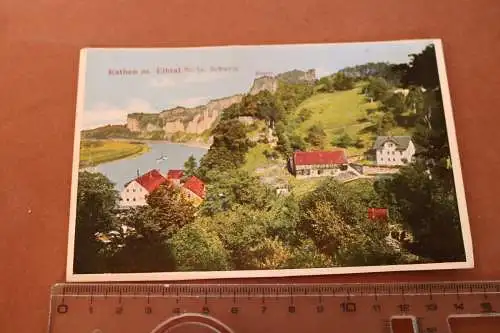 tolle alte Karte - Rathen m. Elbtal Sächs. Schweiz 