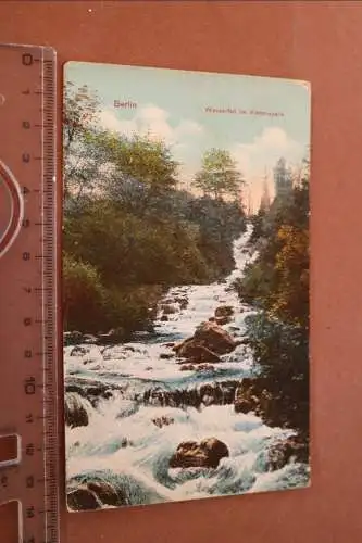 tolle alte Karte - Berlin - Wasserfall im Viktoriapark  1910-20 ?